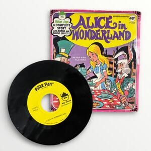 Vintage Alice in Wonderland 45 RPM Story Record – Peter Pan Records Kid’s Vinyl